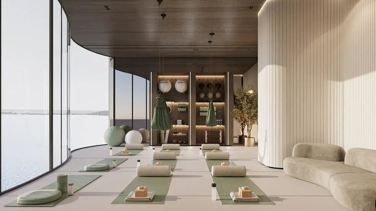 AMRA yoga studio with sea views